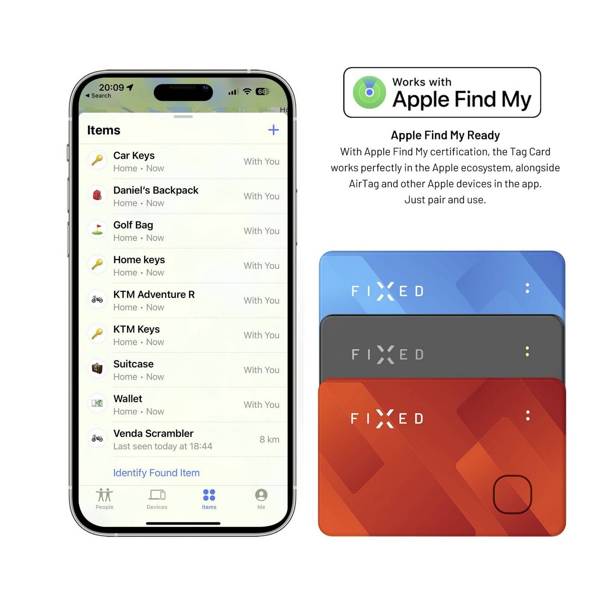 Tracker Card Fixed Location Card for Apple "Find My" - Laranja 9