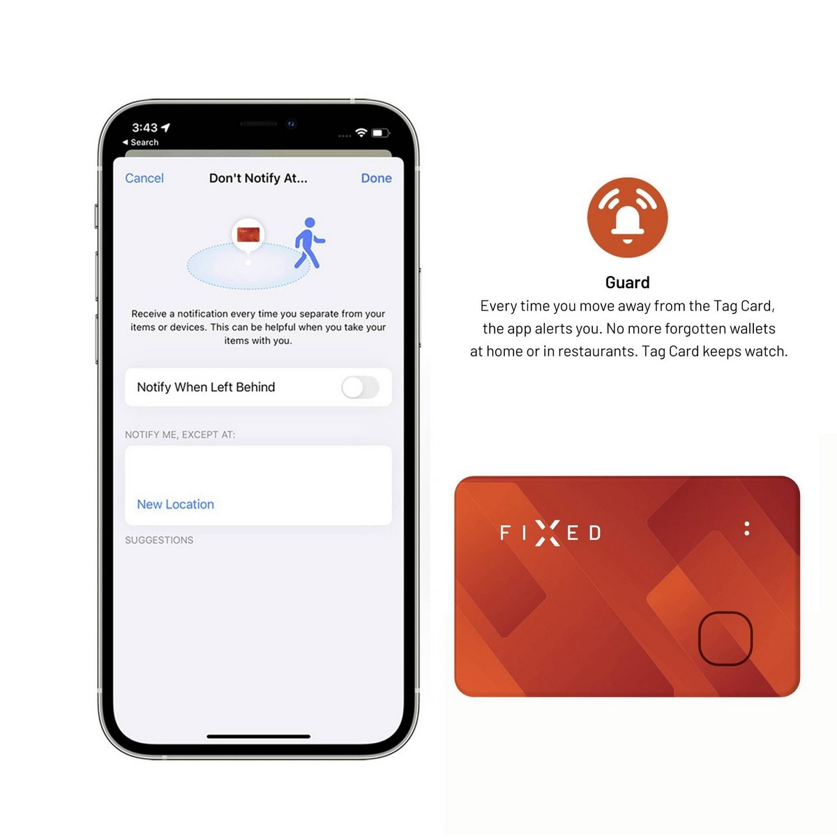 Tracker Card Fixed Location Card for Apple "Find My" - Laranja 10