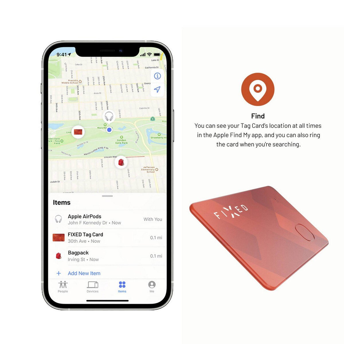 Tracker Card Fixed Location Card for Apple "Find My" - Laranja 11