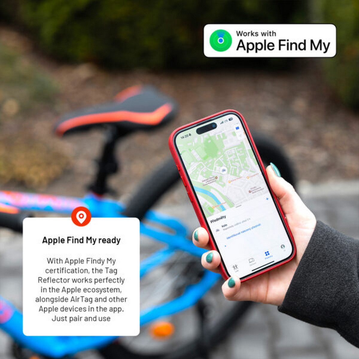 Refletor de Bicicleta Fixed com Apple "Find My" - Preto 8