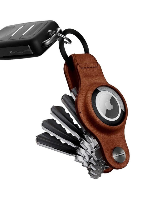 Imagem 0 de Porta-Chaves KeySmart para AirTag - Couro Castanho