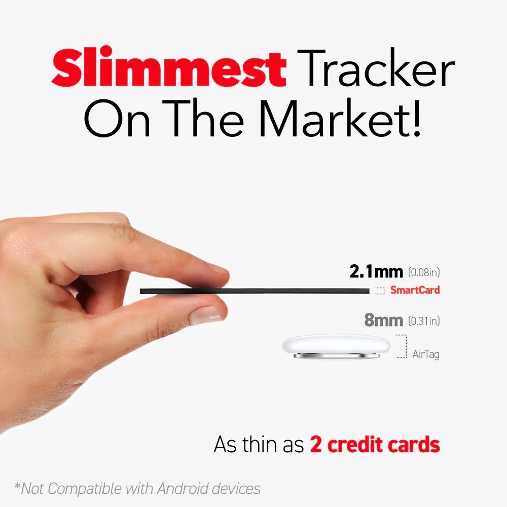 Cartão KeySmart® SmartCard com App Find My da Apple Carregamento sem Fio Preto-4