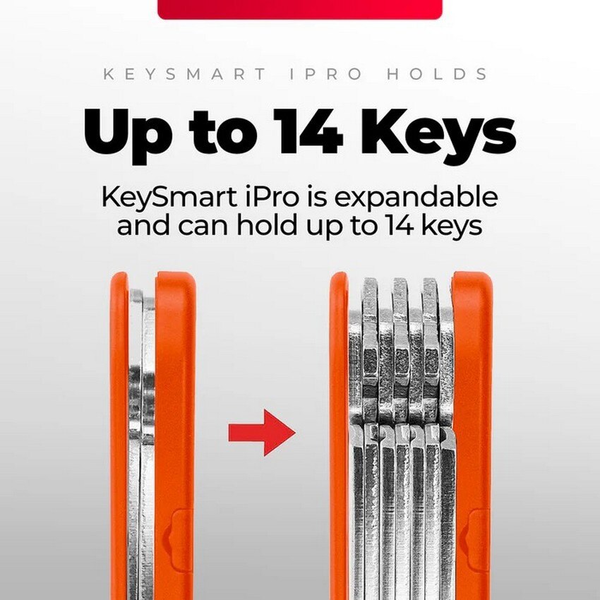 Porta-Chaves KeySmart iPro V3 KS431-ORG-V3 Apple Find My - Laranja Laranja-2