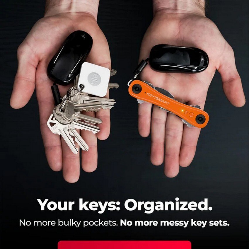 Porta-Chaves KeySmart iPro V3 KS431-ORG-V3 Apple Find My - Laranja Laranja-6