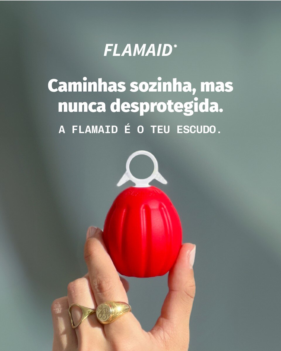 Capa FlamAid de Silicone para Alarme de Segurança Pessoal Flamaid Basic Peaceful Grenade - Vermelho Vermelho-7