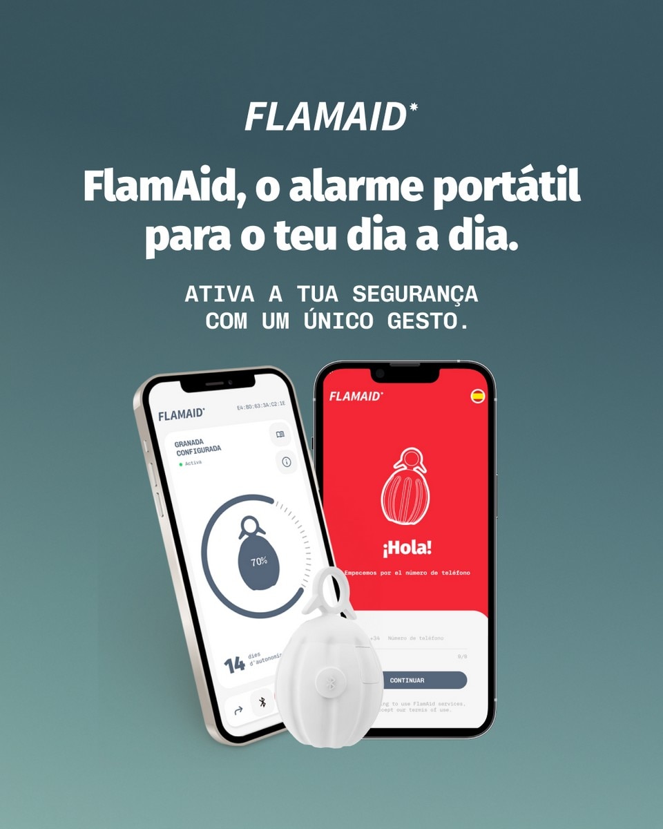 Alarme de Segurança Pessoal Flamaid Basic Peaceful Grenade Branco-5