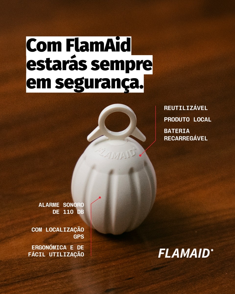Alarme de Segurança Pessoal Flamaid Basic Peaceful Grenade Branco-8
