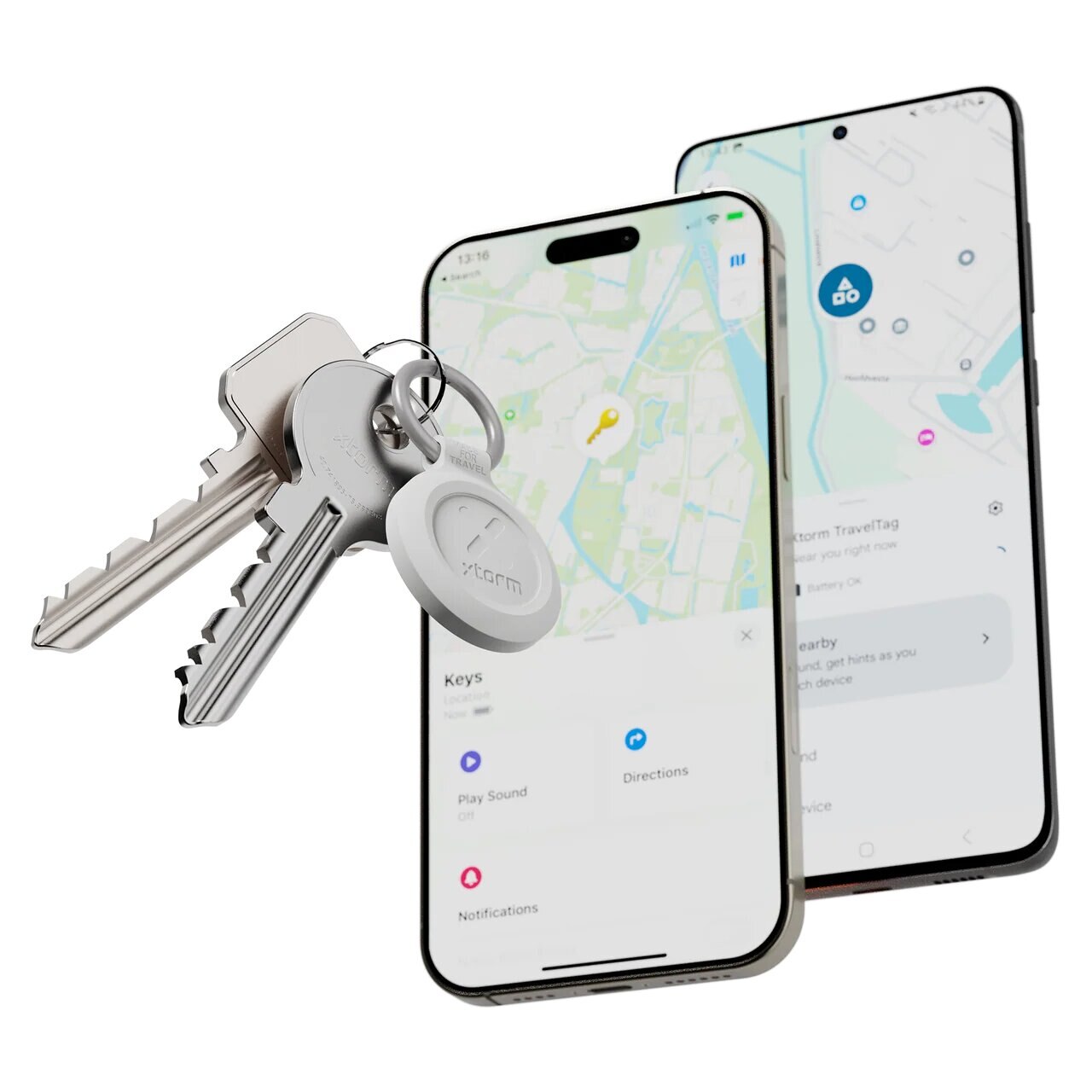 Porta-Chaves TravelTag Xtorm XTAG2GA10 para Android e iPhone, Resistente à água – 3 Unidades – Branco Cinza Branco cinza-5