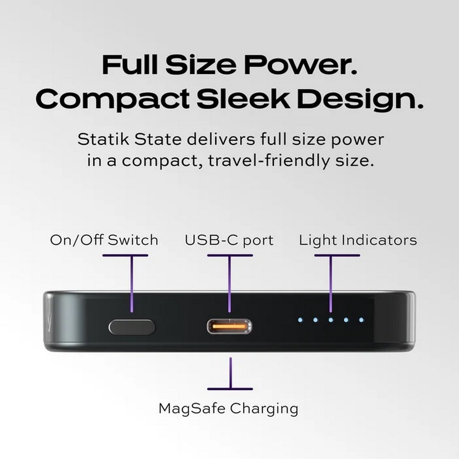 Powerbank Statik Power 5,000mAh Semi-Solid - Preto 6