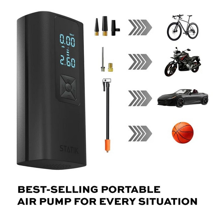 Bomba de Ar sem Fios Statik Tirehero 6000mAh - Preto 5