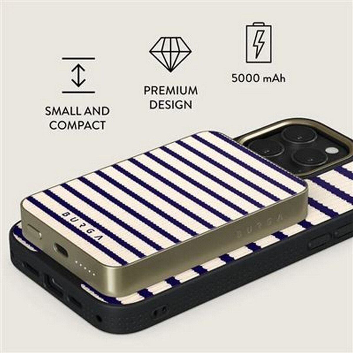 Powerbank Burga MagSafe 5000 mAh - Old Money / Dourado 2