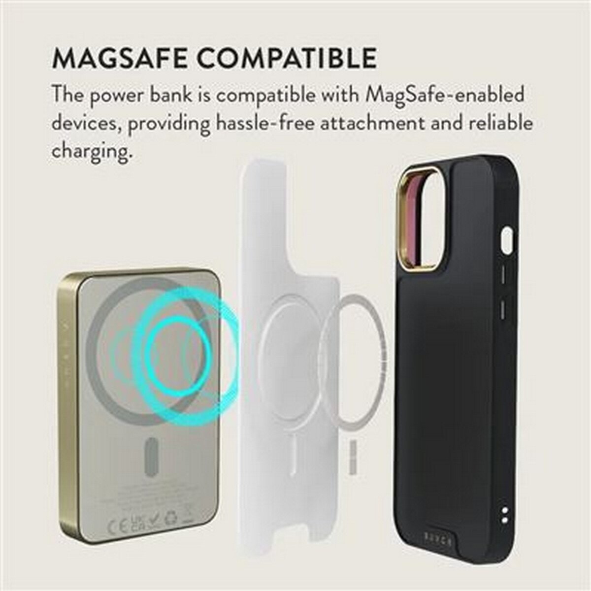 Powerbank Burga MagSafe 5000 mAh - Old Money / Dourado 3