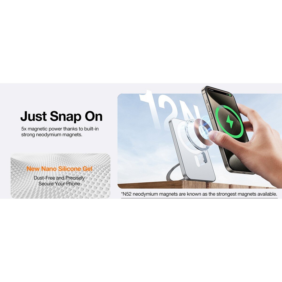 Powerbank Magstall Ostand Wireless 360º 5000MAH - White 4