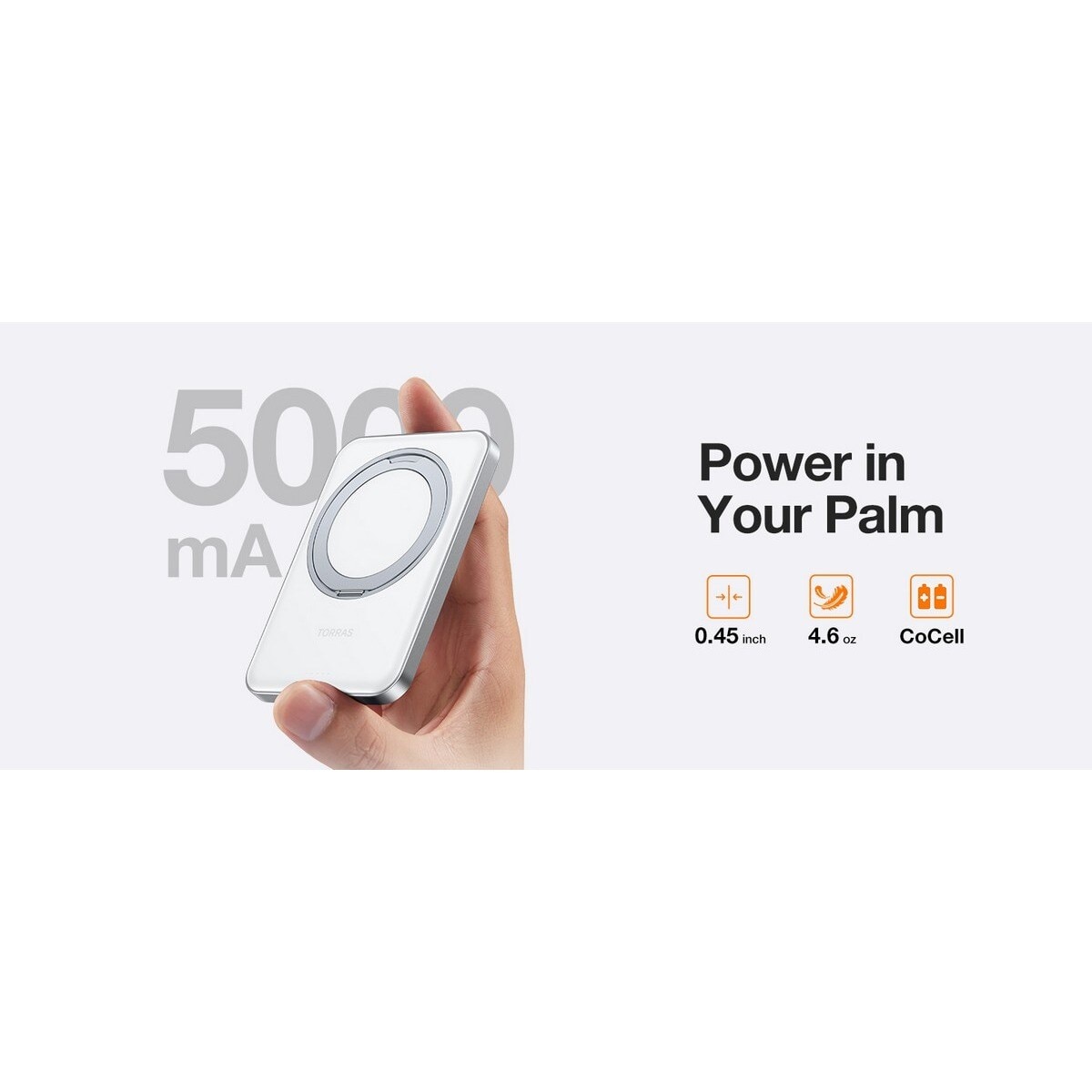 Powerbank Magstall Ostand Wireless 360º 5000MAH - White 5