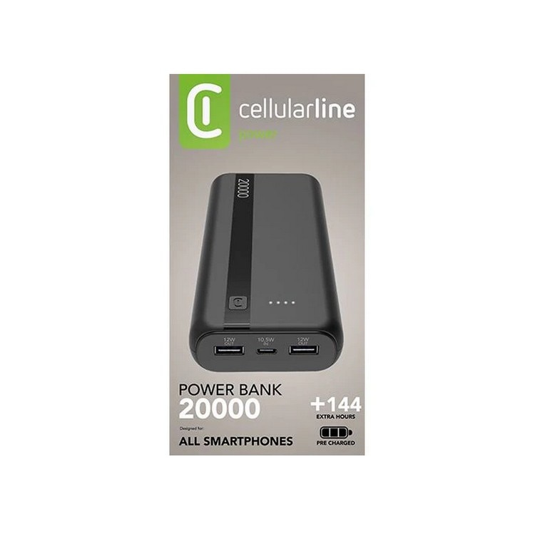 Powerbank Cellular Line Power 20000mAh - Preto Preto-2