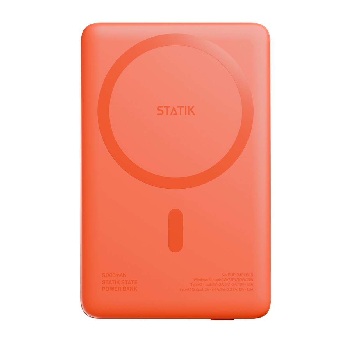 Imagem 0 de Power Bank Statik State With Semi-solid Electrolyte Technology, 5000mAh MagSafe-Compatible V2 - Orange