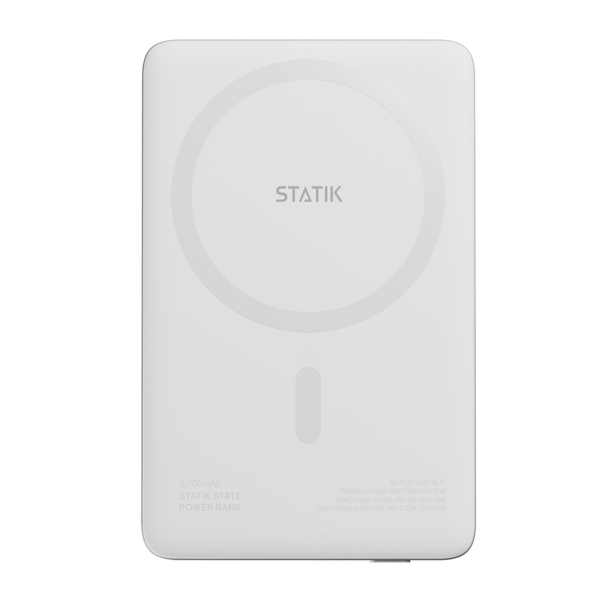 Imagem 0 de Power Bank Statik State With Semi-solid Electrolyte Technology, 5000mAh MagSafe-Compatible V2 - White