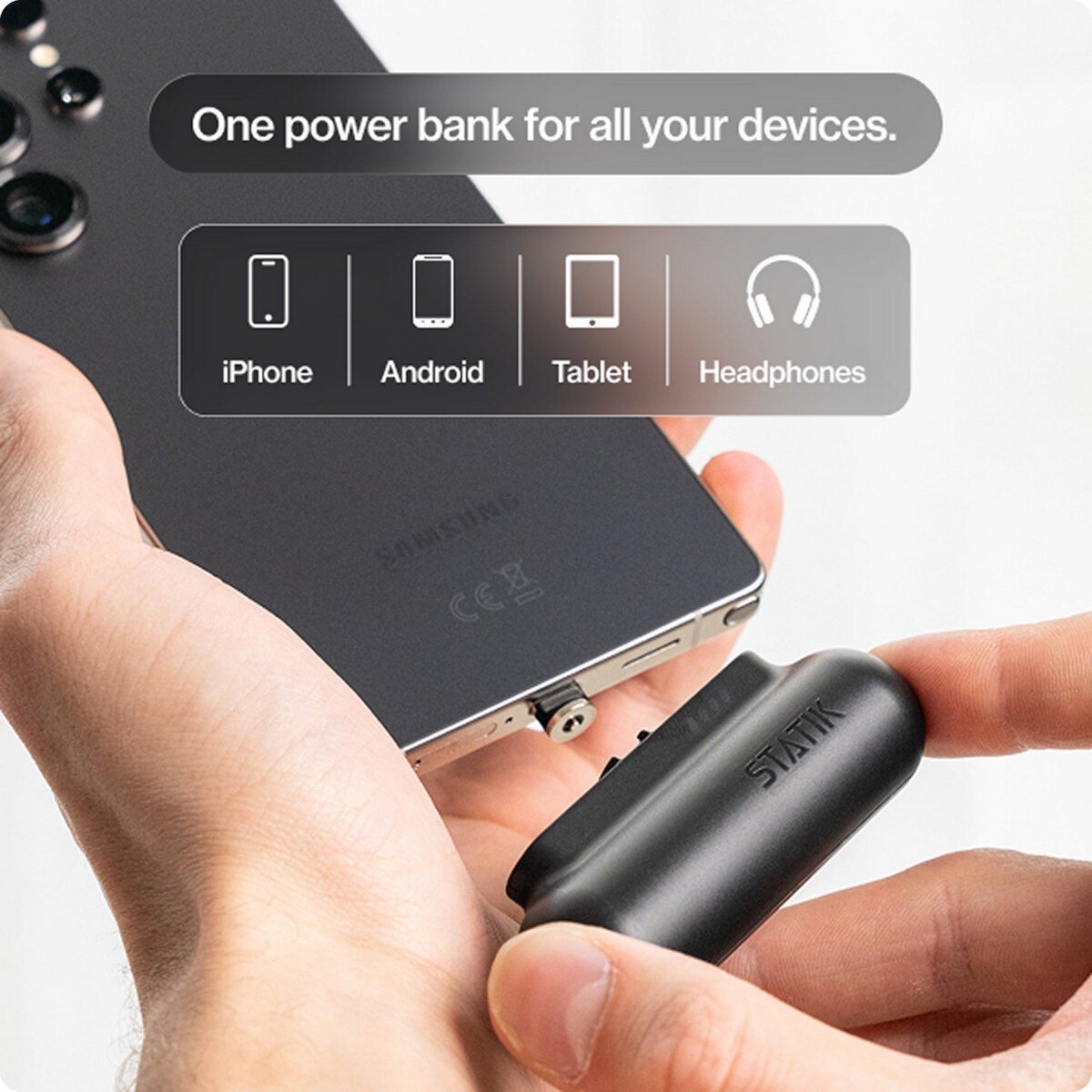 Power Bank Statik Snap-N-Charge® de 3200 mAh Preto-5