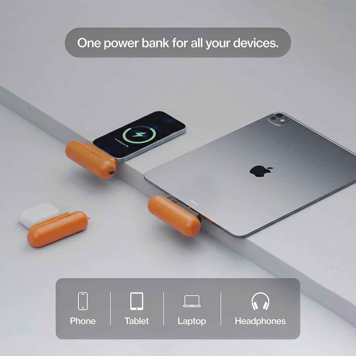Power Bank Statik Snap-N-Charge® de 3200 mAh Laranja-6