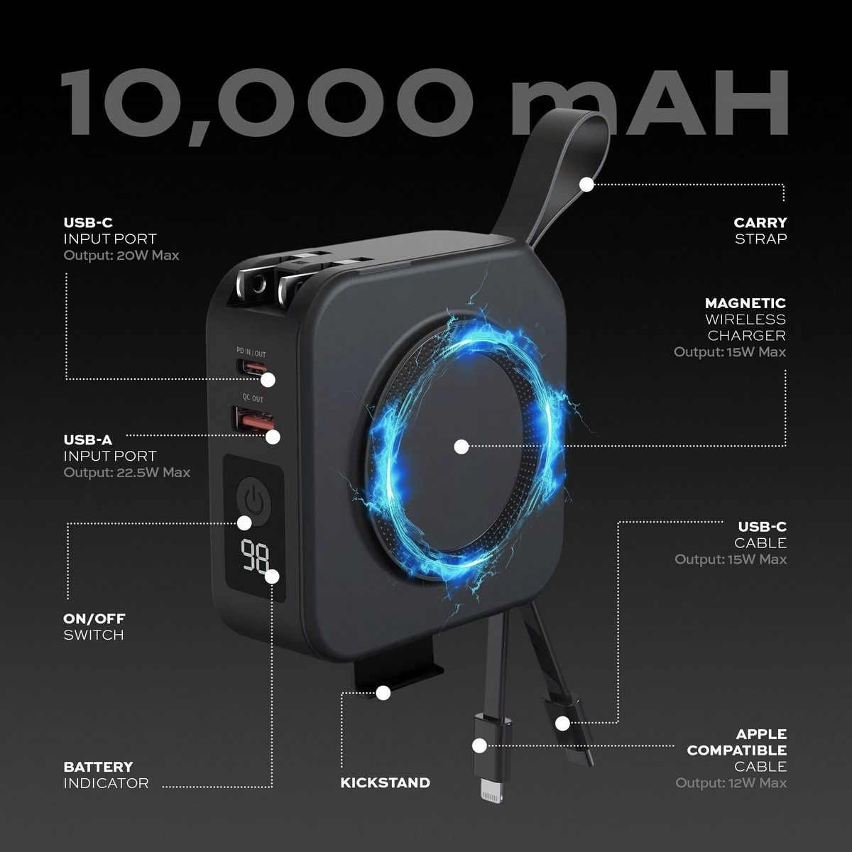Power Bank Statik SmartCharge 10.000 mAh Preto-6