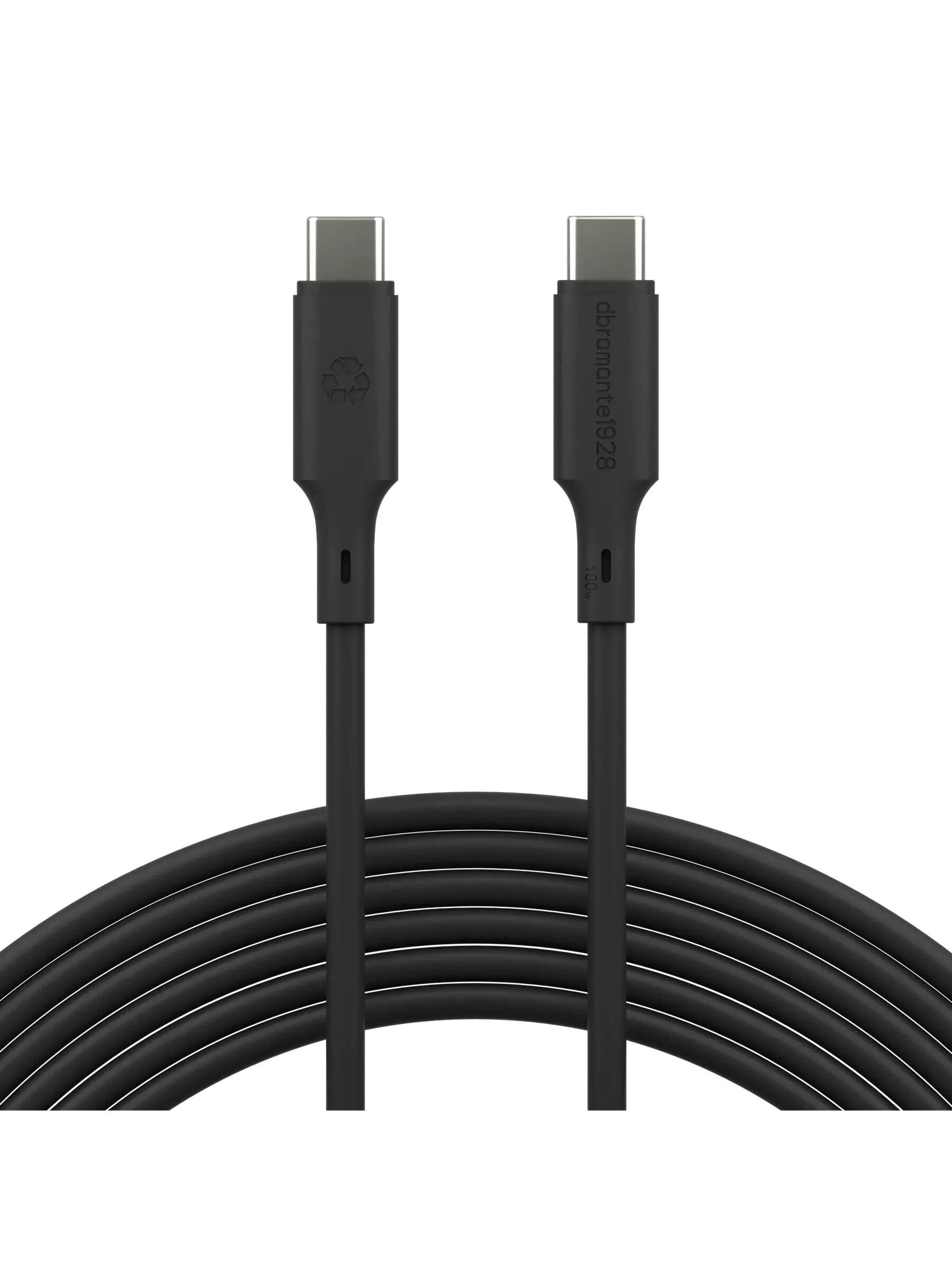Cabo Dbramante Re-charge IT USB?C/USB?C de 4 m e 100W - Preto Preto-2