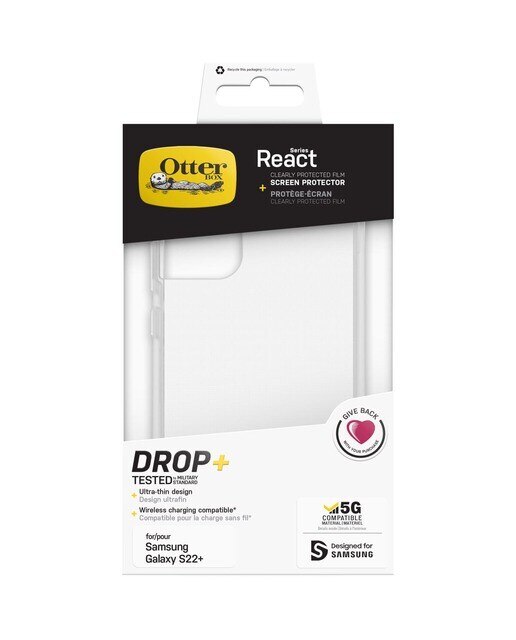 Imagem 0 de Capa e Pelicula de Proteção OtterBox React + CP Film S22 Plus - Transparente