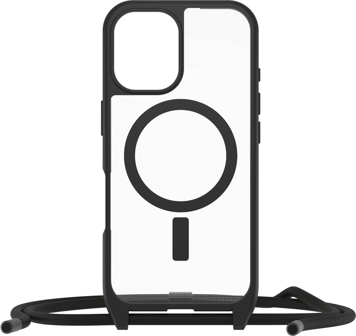 Imagem 0 de Capa Otterbox React Necklace com MagSafe para Apple iPhone 16 - Preto / Transparente