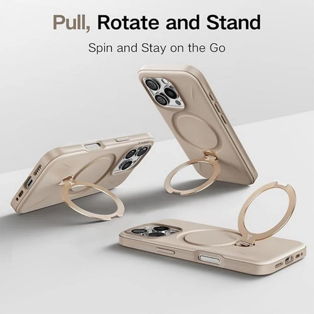 Capa Torras Ostand Spin Fusion com MagSafe para iPhone 16 Pro - Desert Gold 2