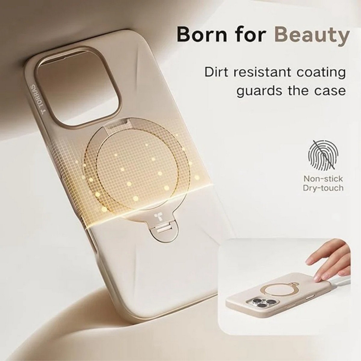 Capa Torras Ostand Spin Fusion com MagSafe para iPhone 16 Pro - Desert Gold 3