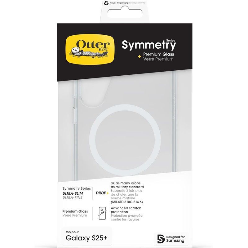 Capa Otterbox Samsung Galaxy S25+ - Symmetry Clear Magnets + Película Premium Glass Transparente-4