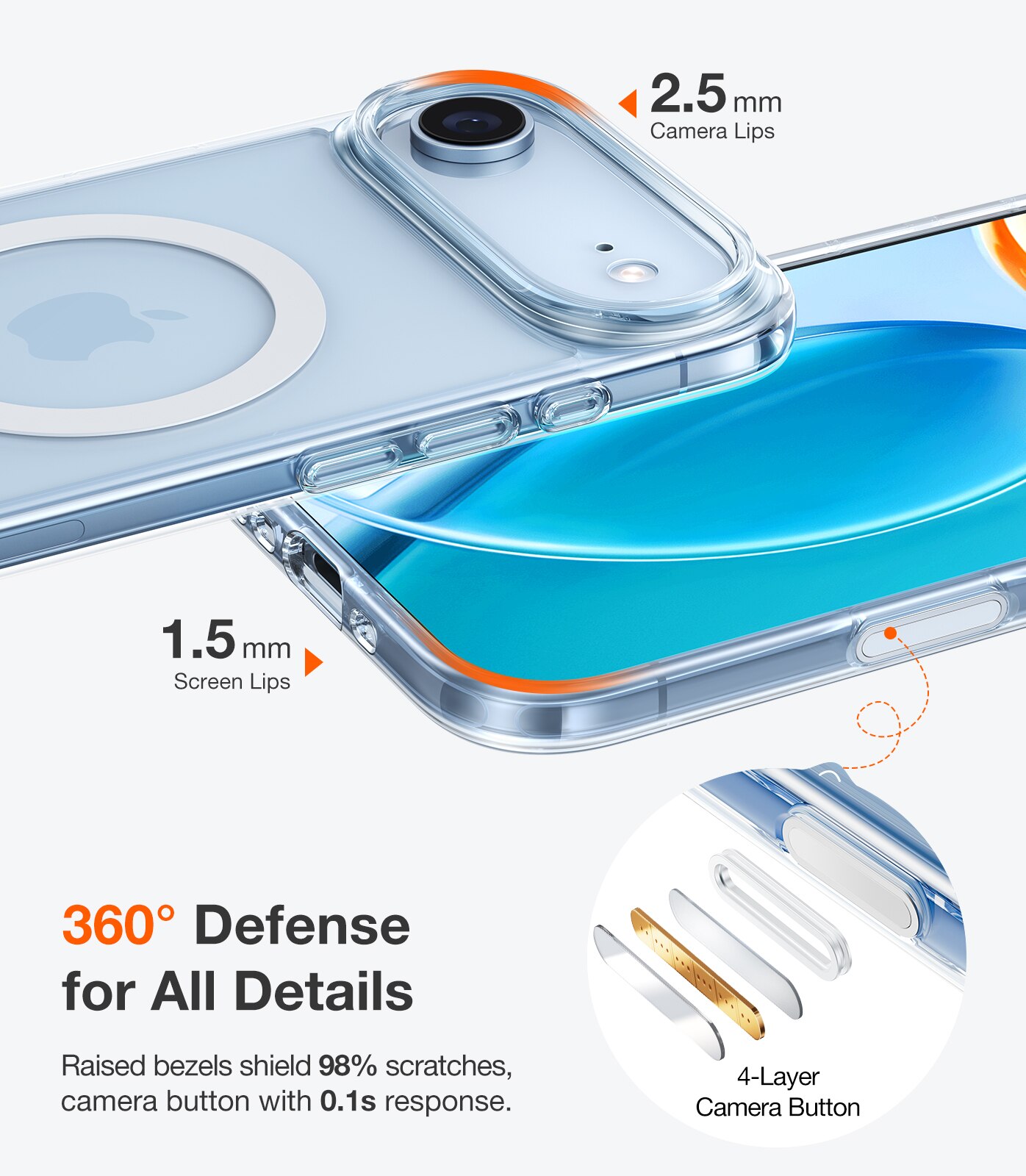 Capa Torras Guardian iPhone Air com MagSafe - Clear Transparente-4