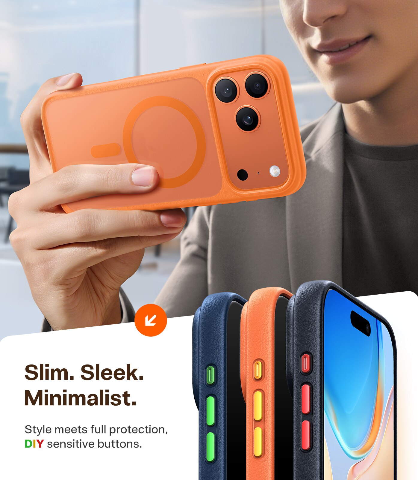 Capa Torras Guardian iPhone 17 Pro com MagSafe - Laranja Laranja-2