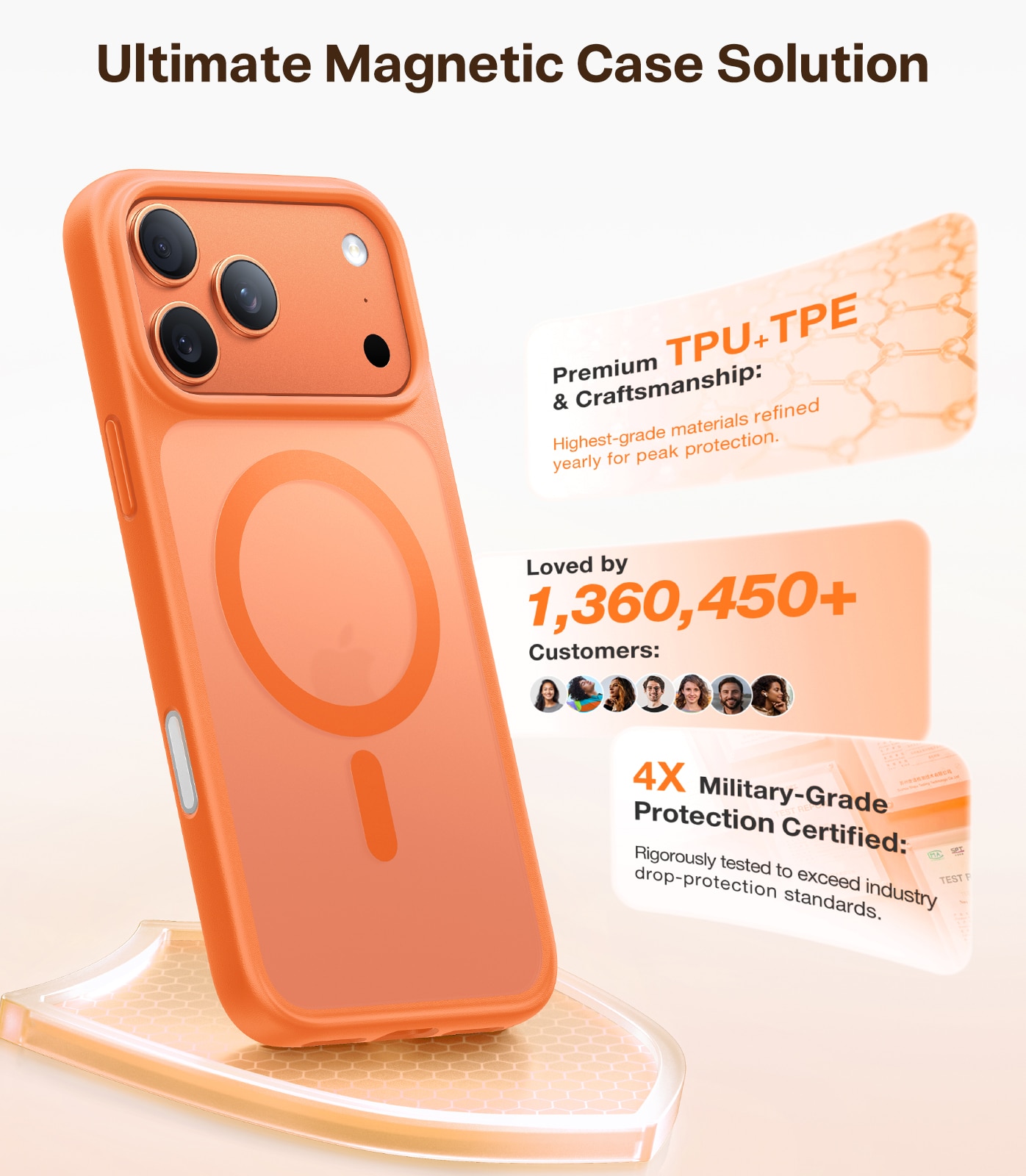 Capa Torras Guardian iPhone 17 Pro com MagSafe - Laranja Laranja-3