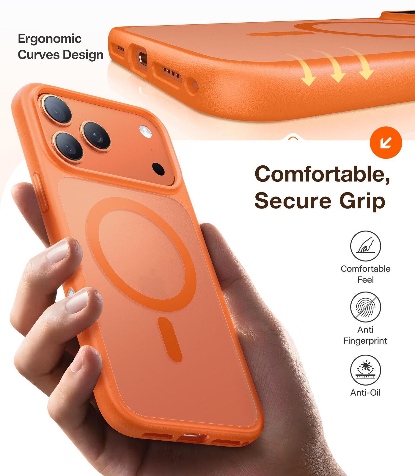 Capa Torras Guardian iPhone 17 Pro com MagSafe - Laranja Laranja-6