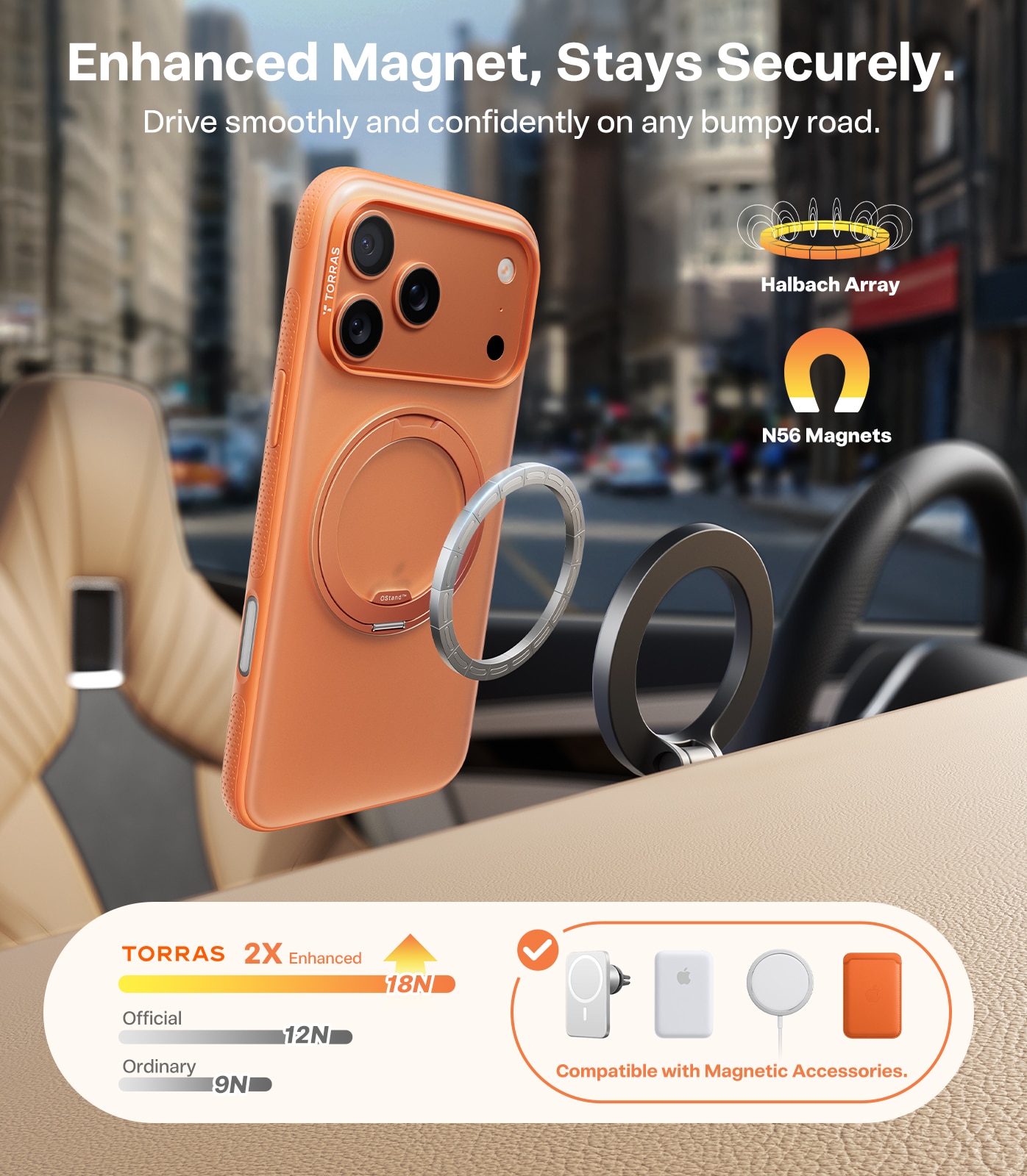 Capa Torras Ostand R Fitness iPhone 17 Pro - Laranja Laranja-6