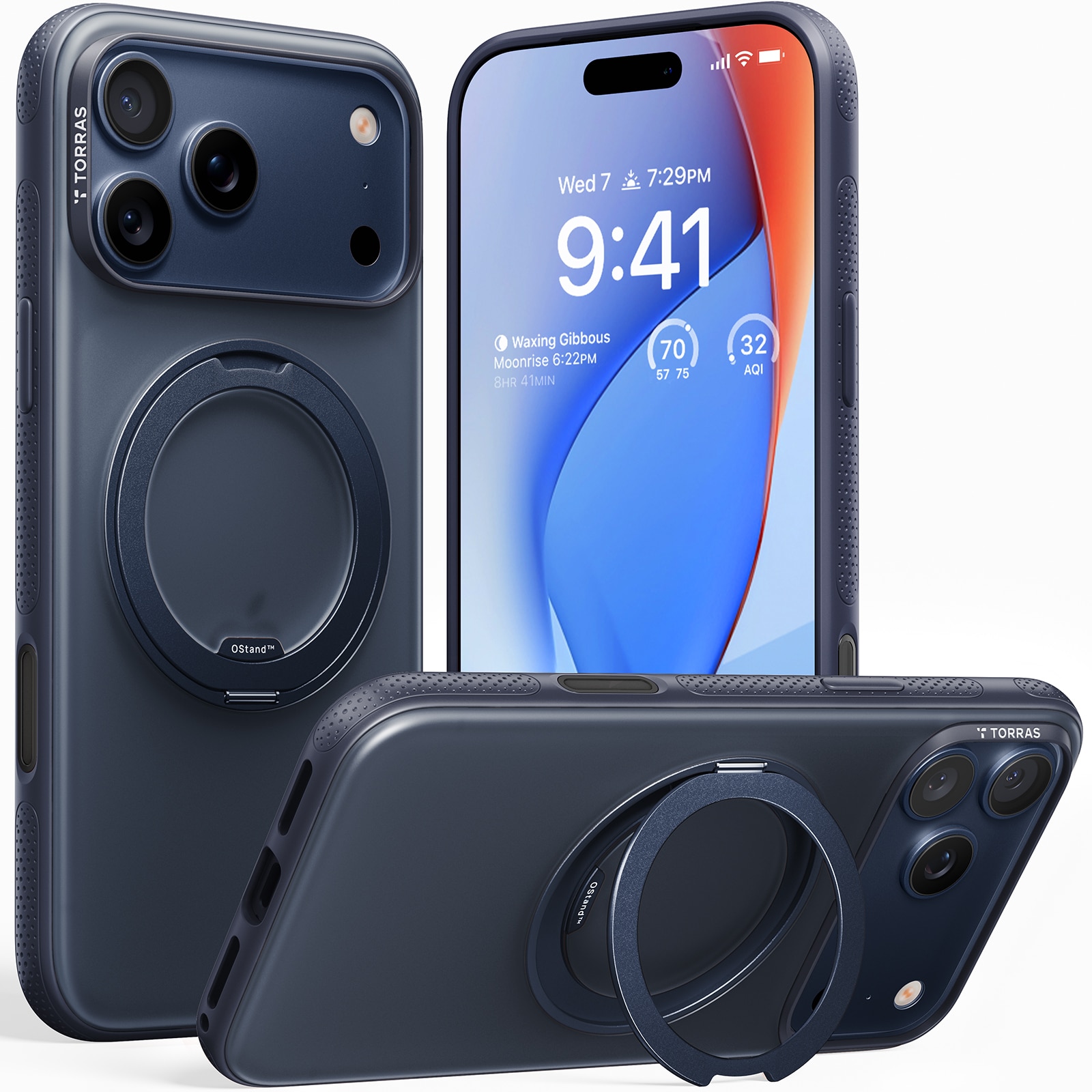 Capa Torras Ostand R Fitness iPhone 17 Pro Max - Azul Azul Meia-Noite-2