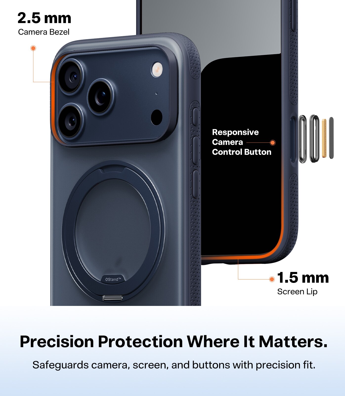 Capa Torras Ostand R Fitness iPhone 17 Pro Max - Azul Azul Meia-Noite-5