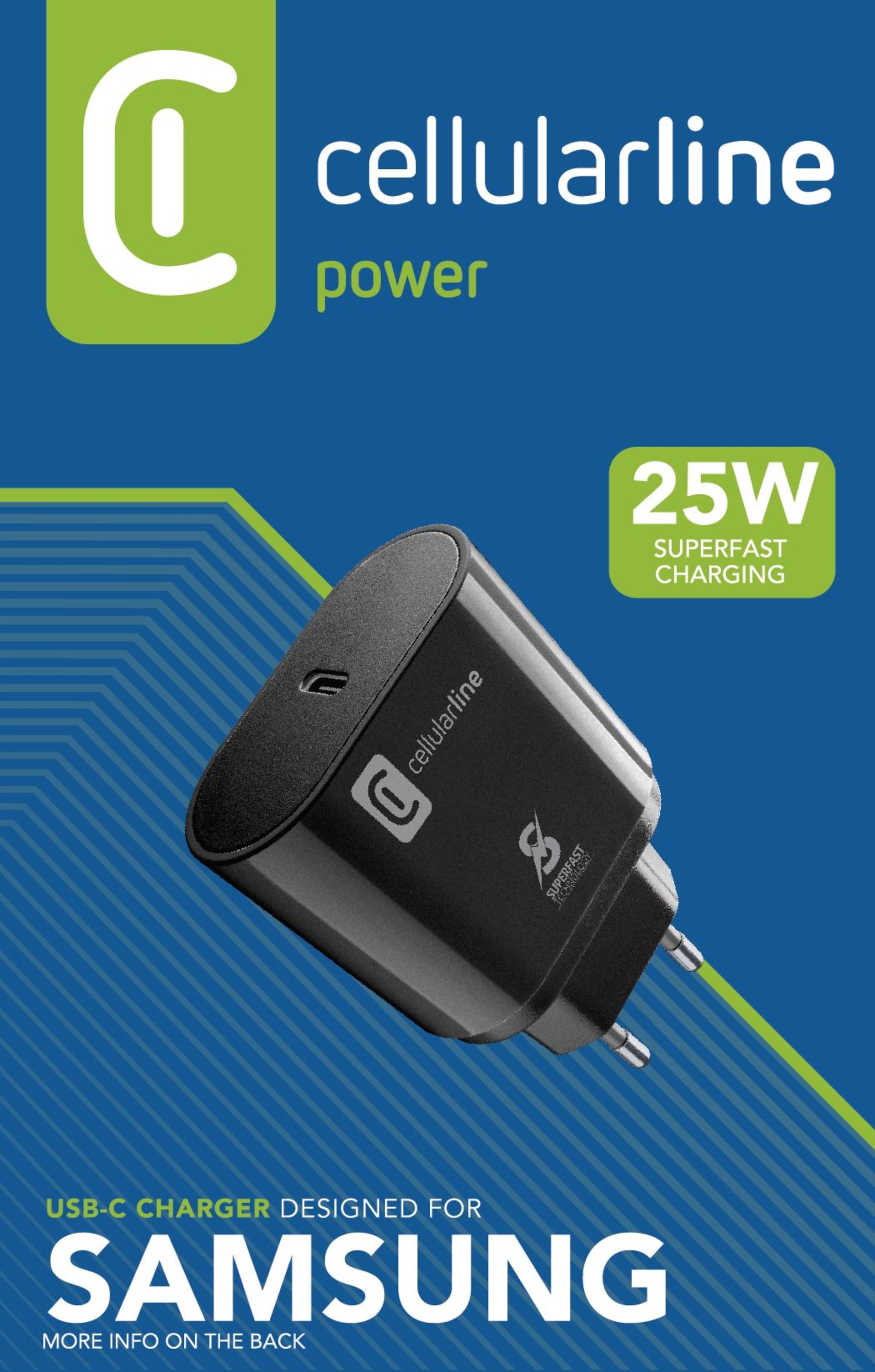 Carregador Cellular Line USB-C 25W - Preto 2
