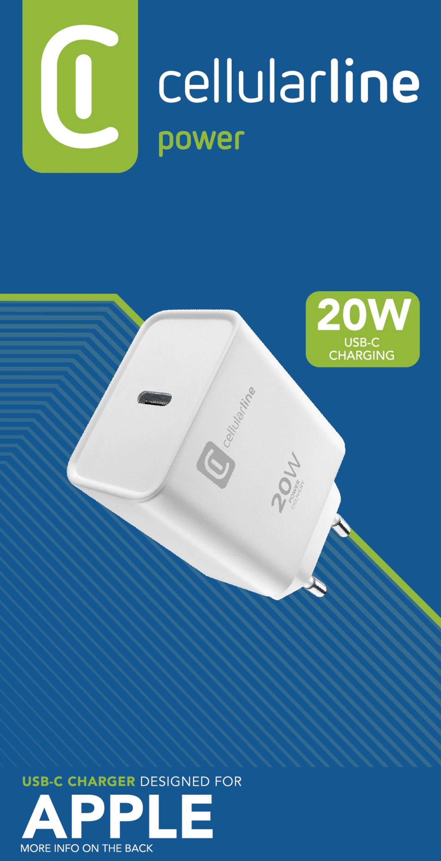 Carregador Cellular Line USB-C 20W - Branco 2