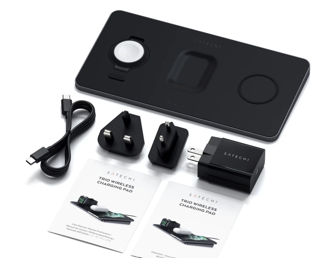 Base de Carregamento Satechi Trio Wireless Charg PAD - Preto 3
