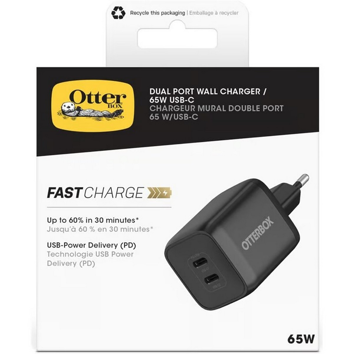 Otterbox 65w Carregador USB-C Duplo - Preto 4