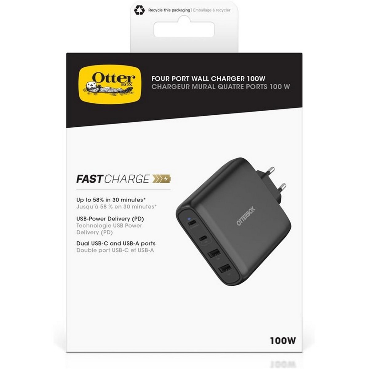 Otterbox 100W quatro portas USB-C carregador de parede 4