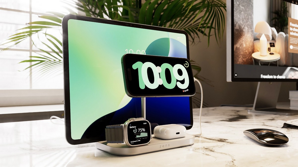 Carregador Sem Fios Otterbox Zens 4-in-1 - Branco Branco-9