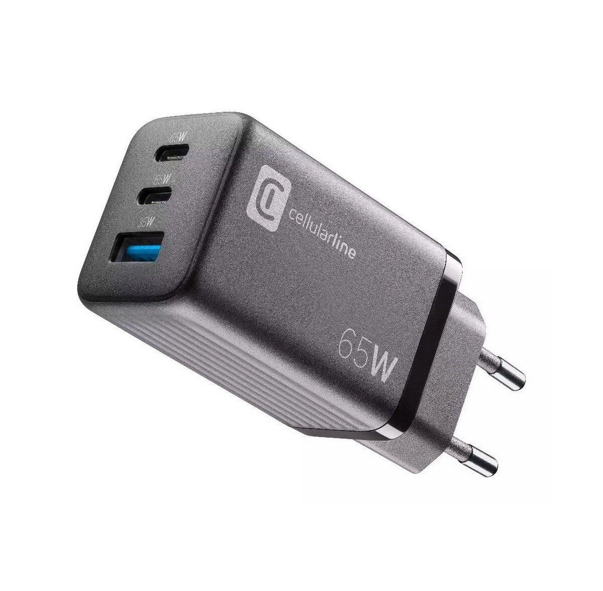 Imagem 0 de Carregador Cellular Line Casa GaN Multipower 1x USB-A + 2x USB-C 65W - Preto