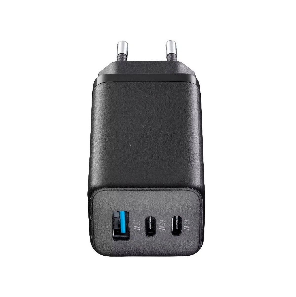 Carregador Cellular Line Casa GaN Multipower 1x USB-A + 2x USB-C 65W - Preto Preto-2