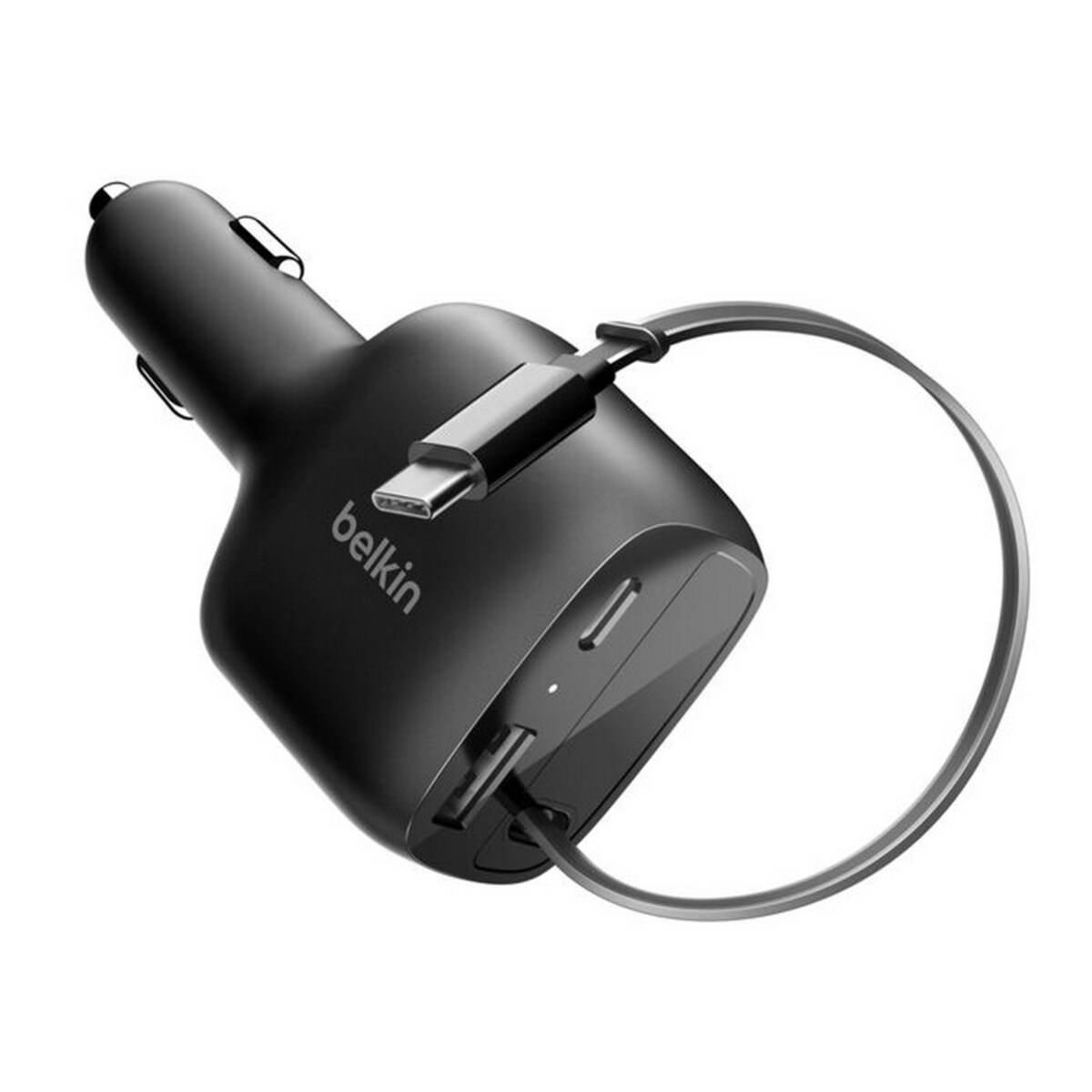 Carregador para Automóvel Belkin com Cabo Retrátil de 75 W - Preto Preto-2