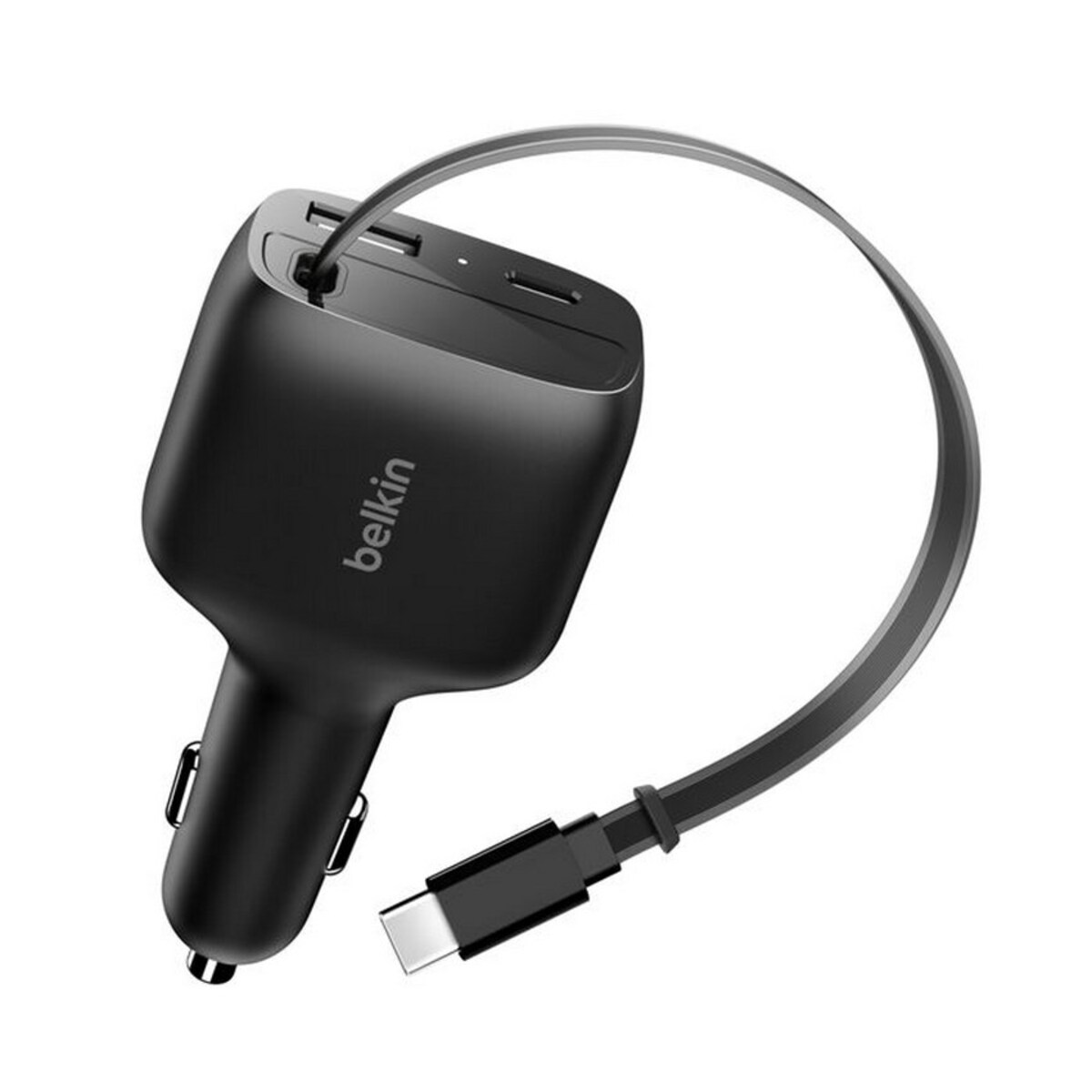 Carregador para Automóvel Belkin com Cabo Retrátil de 75 W - Preto Preto-4