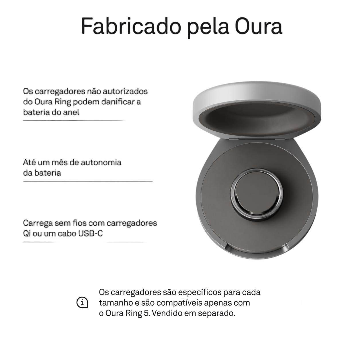 Carregador Portátil Oura Ring 5 Cinzento-3