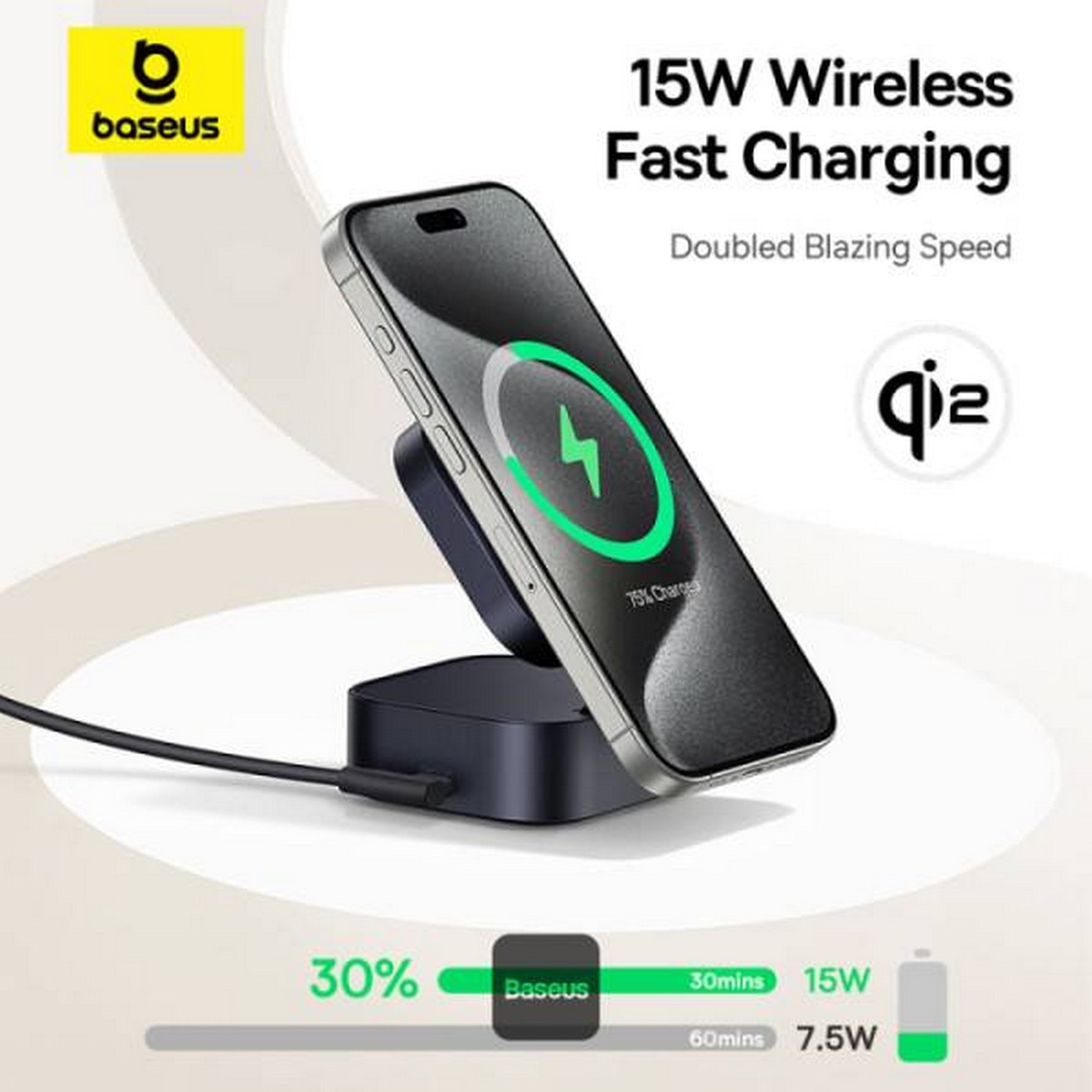 Carregador Wireless Baseus PicoGo 2-in-1 Magnetic MagSafe Charger Qi2 67W - Preto 3