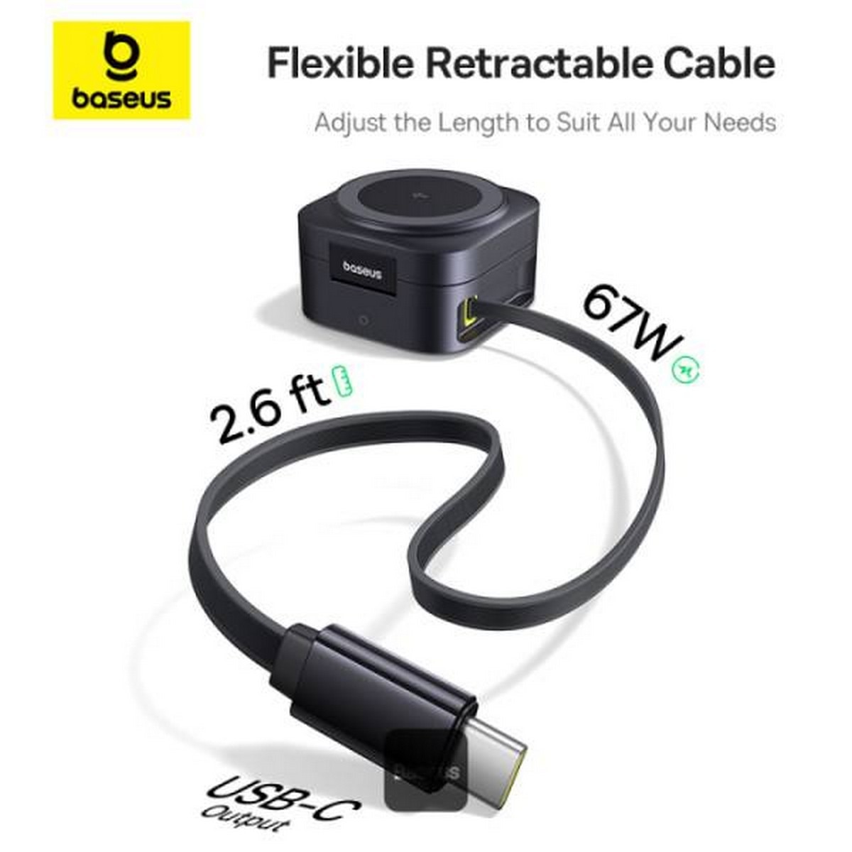 Carregador Wireless Baseus PicoGo 2-in-1 Magnetic MagSafe Charger Qi2 67W - Preto 6